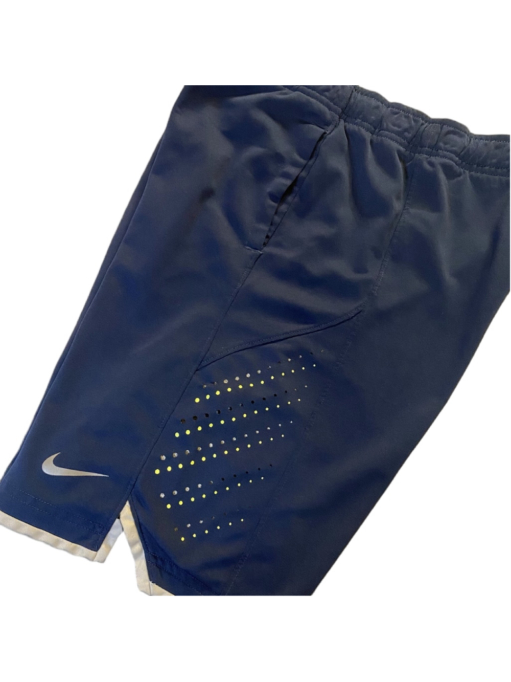 Nike Laser Perforated Woven Training Shorts Navy Blue White Men's Size M